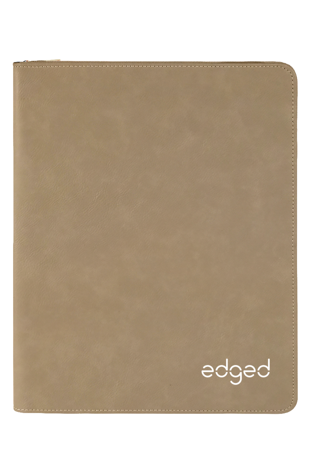 9 1/2" x 12" Laserable Leatherette Portfolio w/ Zipper and Notepad