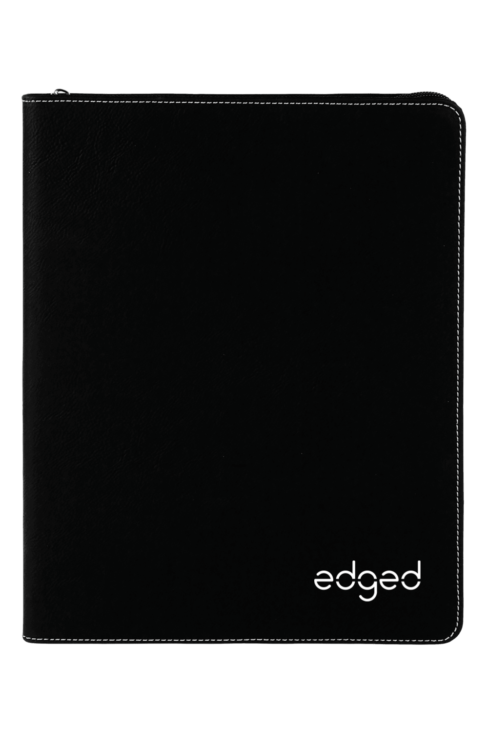 9 1/2" x 12" Laserable Leatherette Portfolio w/ Zipper and Notepad