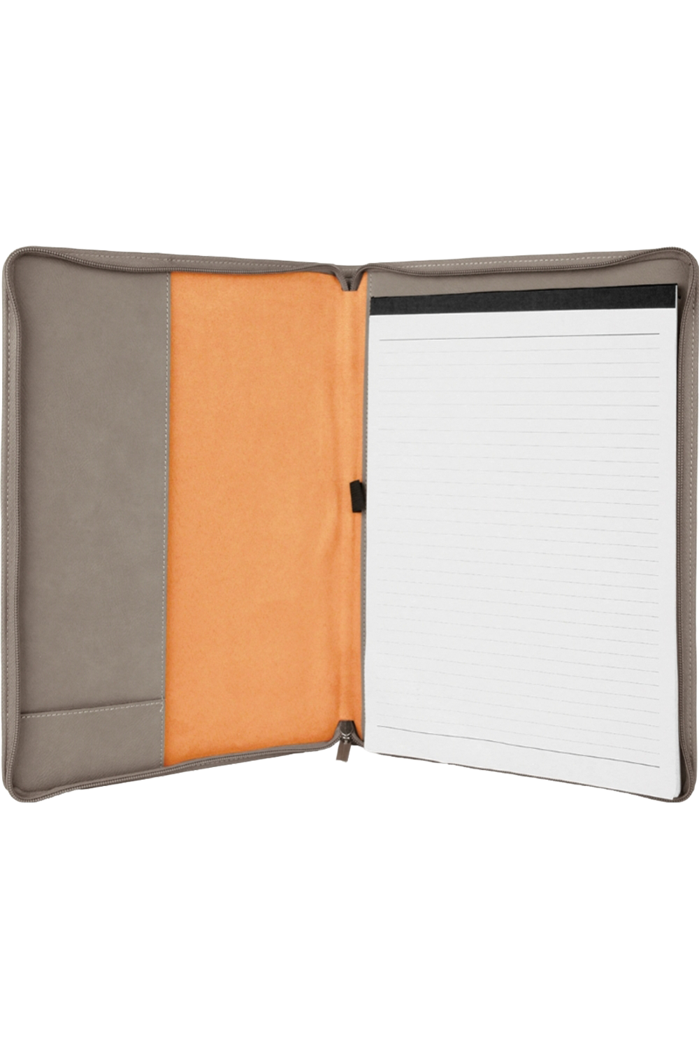 9 1/2" x 12" Laserable Leatherette Portfolio w/ Zipper and Notepad
